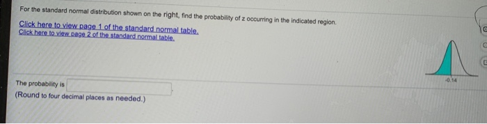 Solved For the standard normal distribution shown on the | Chegg.com