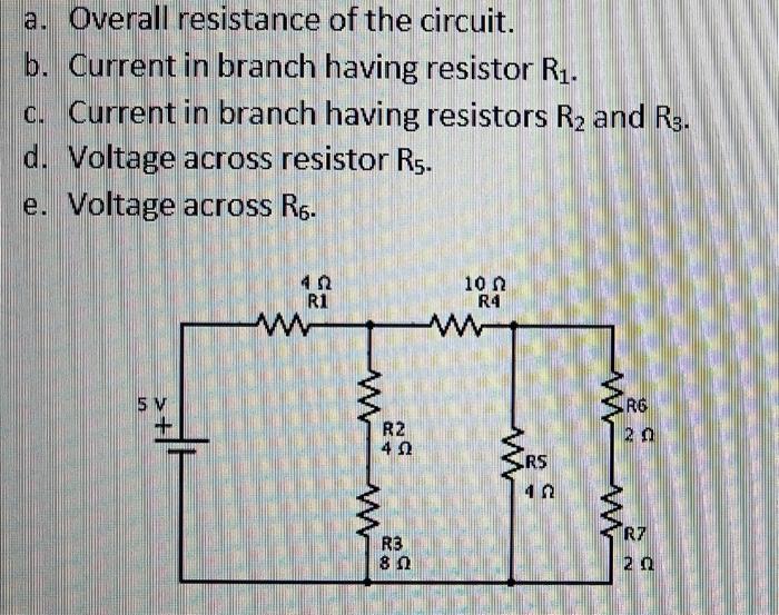 Solved A. Overall Resistance Of The Circuit. B. Current In | Chegg.com