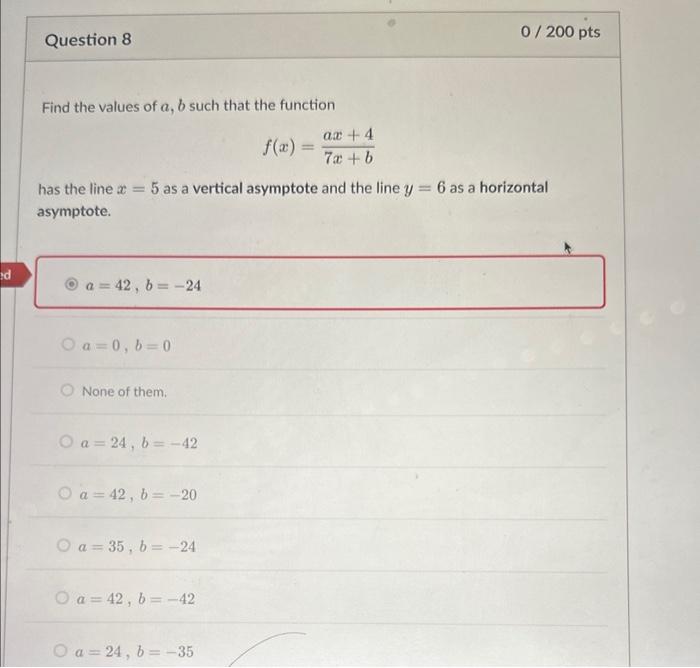 Solved Find the values of a,b such that the function | Chegg.com