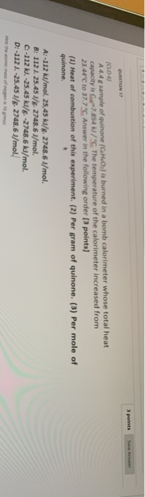 Solved 3 points point Save Answer QUESTION C1061 A4.4g | Chegg.com