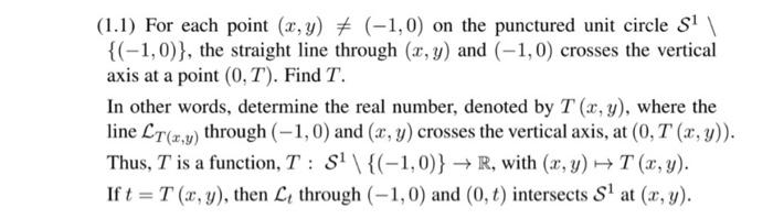 Solved Problem 1 Denote by S1 the unit circle in the real | Chegg.com