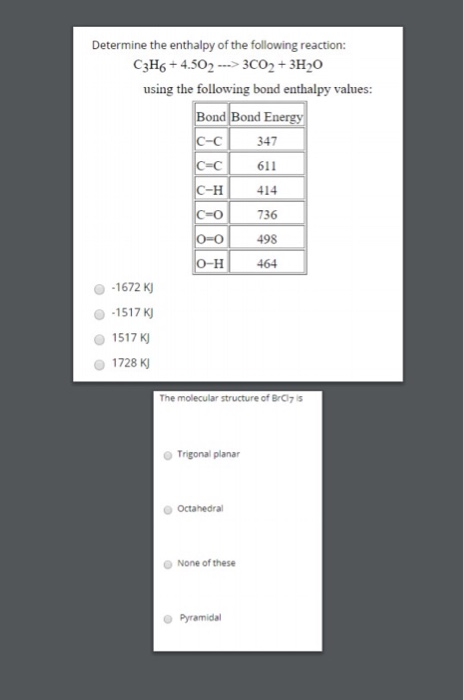 Solved Determine The Enthalpy Of The Following Reaction: | Chegg.com