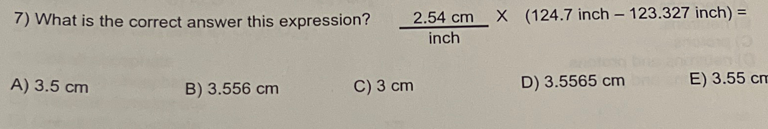 Solved What is the correct answer this expression? inch | Chegg.com