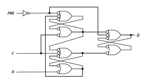 Solved: Draw a circuit for a positive edge-triggered D flip-flop w ...