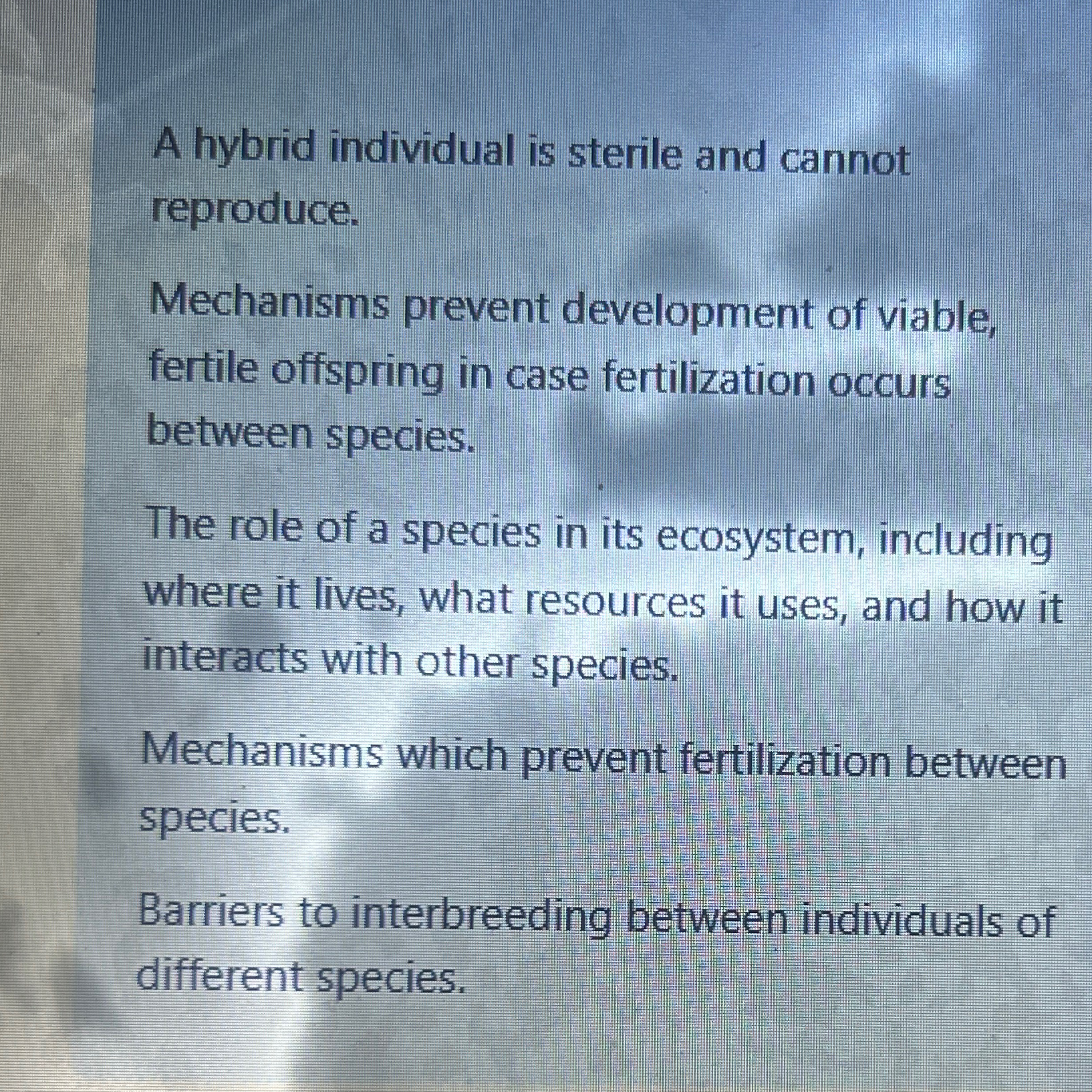 Solved A hybrid individual is sterile and cannot | Chegg.com