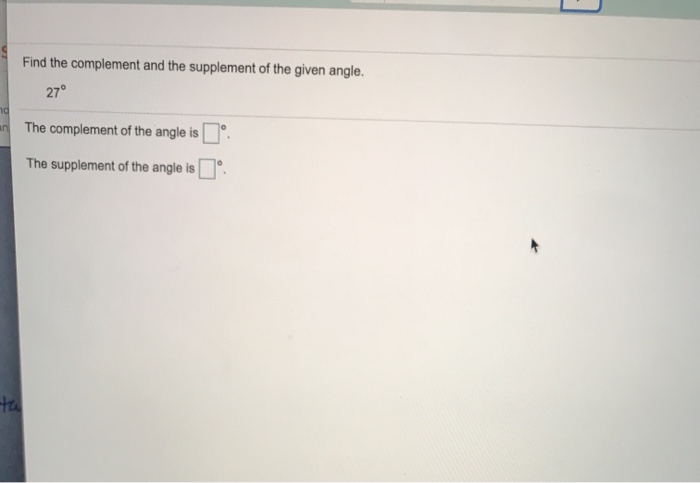 the supplement of an angle is thrice its complement. find the angle