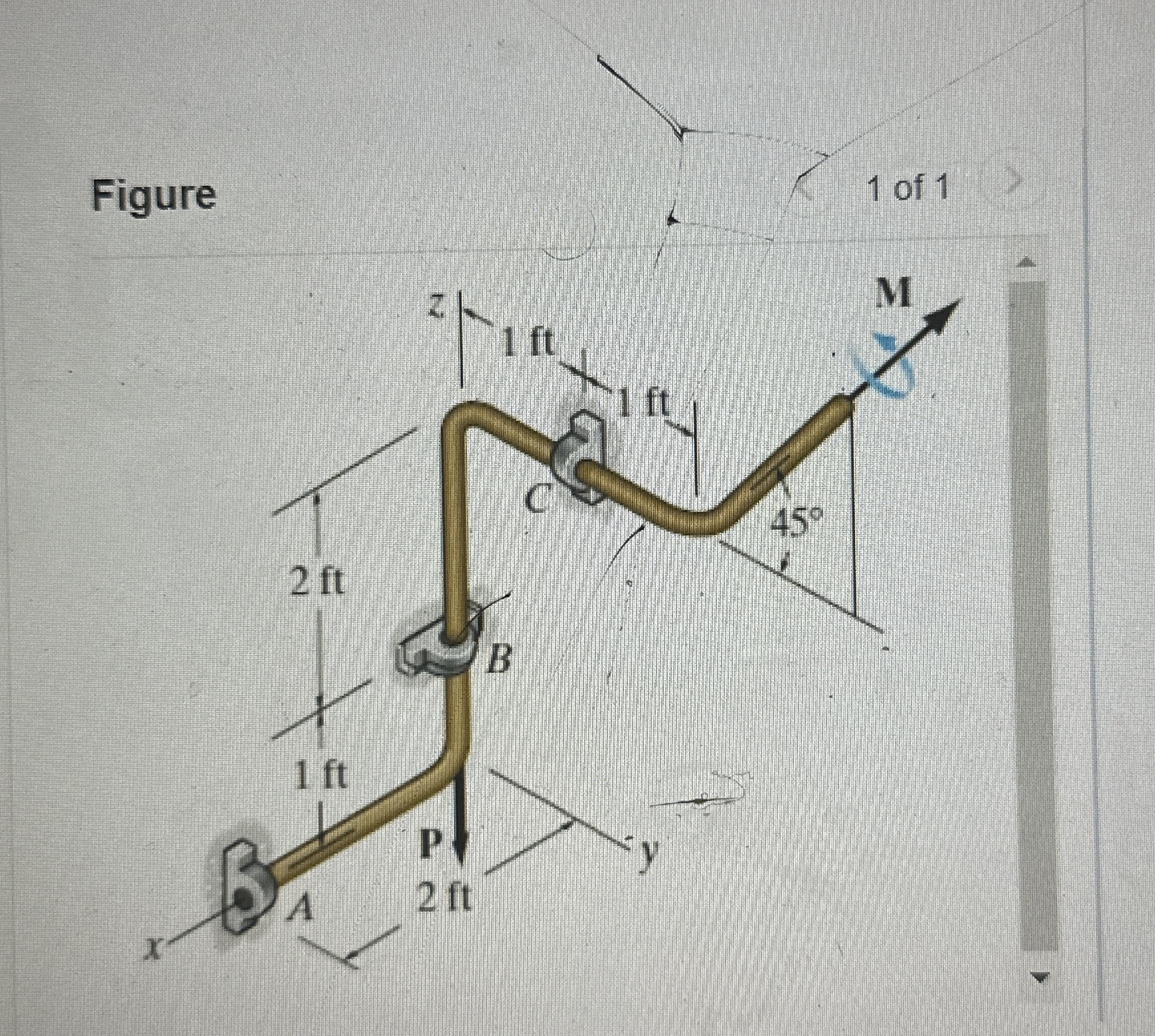 Solved The bent rod is supported at A,B,and C by journal | Chegg.com
