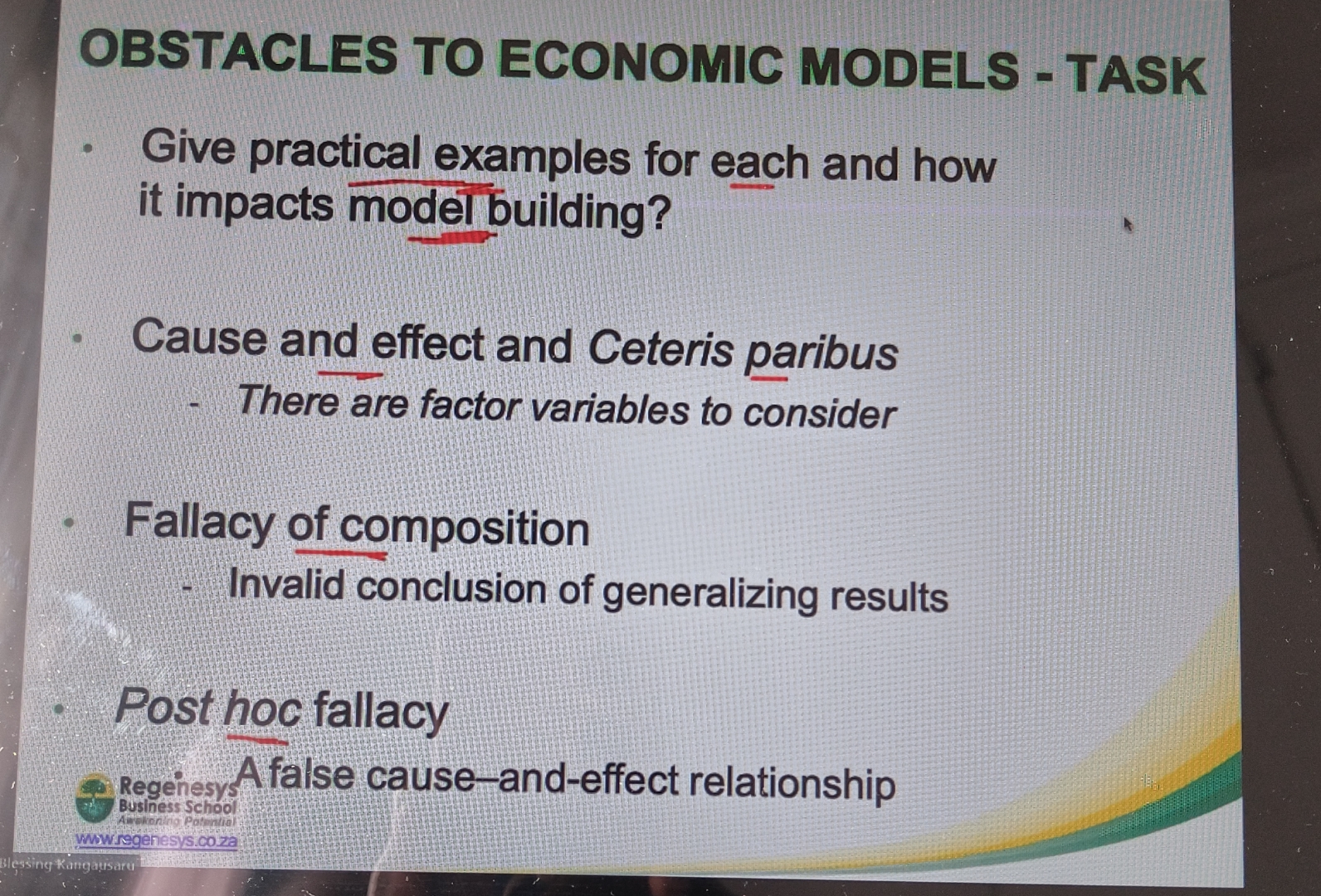 Solved OBSTACLES TO ECONOMIC MODELS - ﻿TASKGive practical | Chegg.com image.