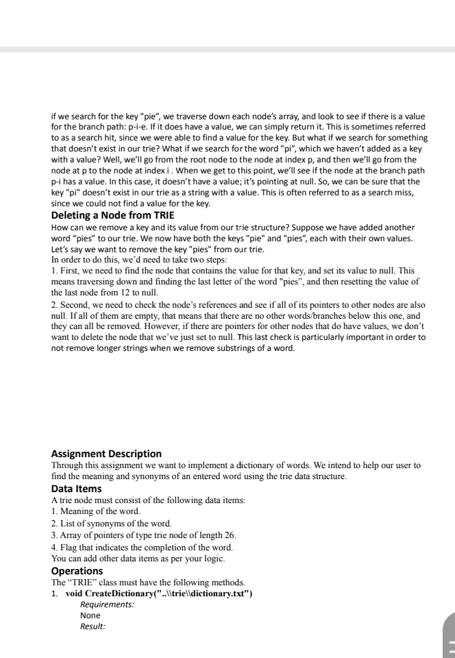 Solved TRIE Overview There are different ways to represent a | Chegg.com