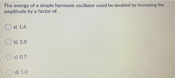 Solved The energy of a simple harmonic oscillator could be | Chegg.com