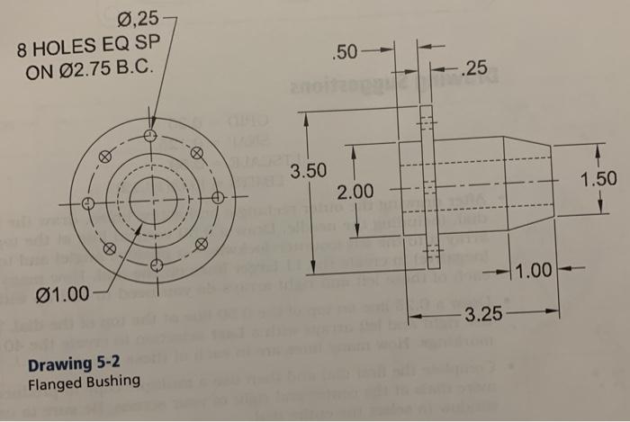 Solved 0,25 8 HOLES EQ SP ON Ø2.75 B.C. .50- -.25 3.50 2.00
