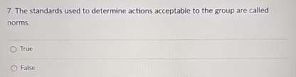 Solved The standards used to determine actions acceptable to | Chegg.com