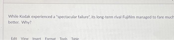 Solved While Kodak experienced a "spectacular failure", its | Chegg.com