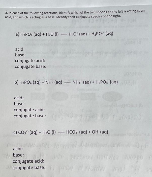 Solved 3. In each of the following reactions, identify which | Chegg.com