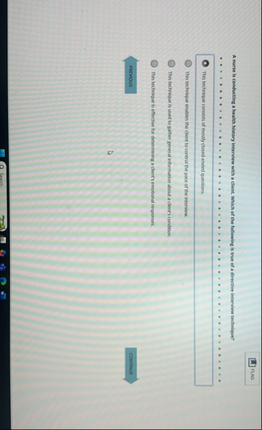Solved A nurse is conducting a health history interview with