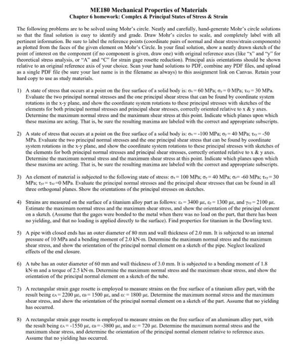 Solved ME180 Mechanical Properties of Materials Chapter 6 | Chegg.com