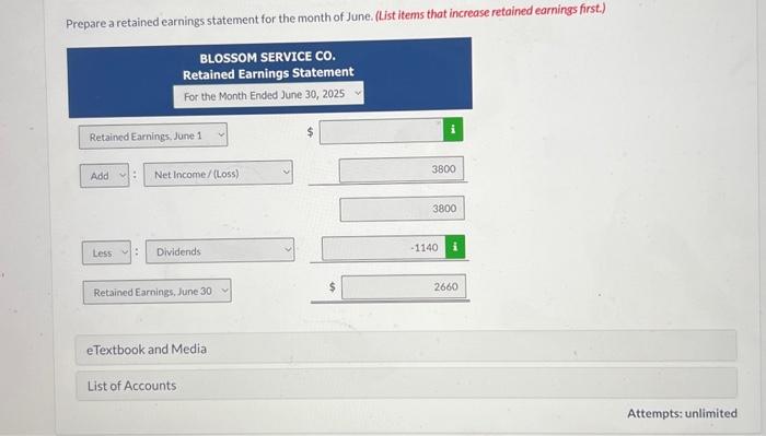 Solved Prepare a balance sheet at June 30, 2025. (tist | Chegg.com