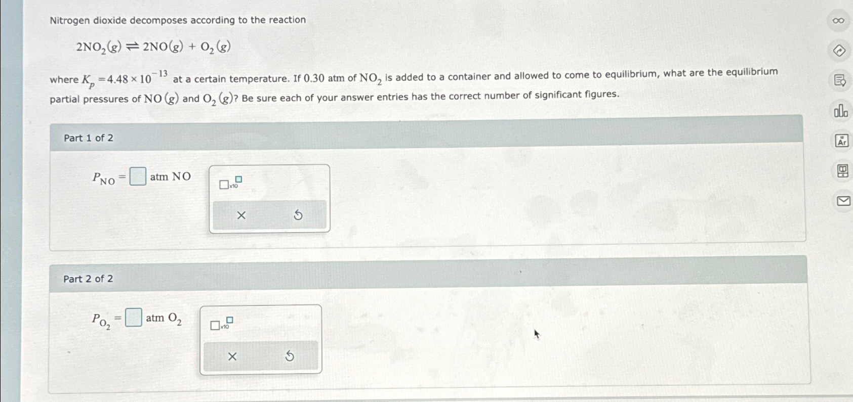 Solved Nitrogen dioxide according to the