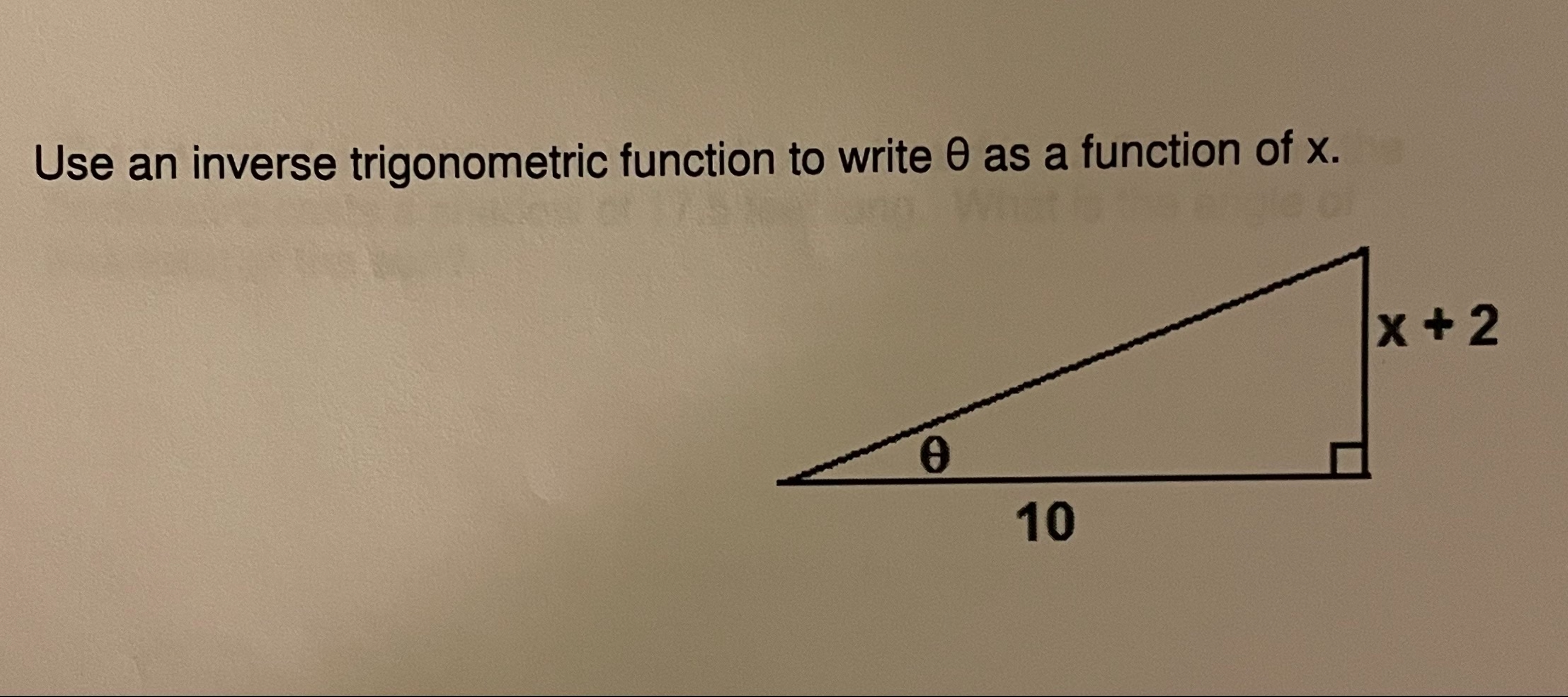 Solved Use an inverse trigonometric function to write θ ﻿as | Chegg.com
