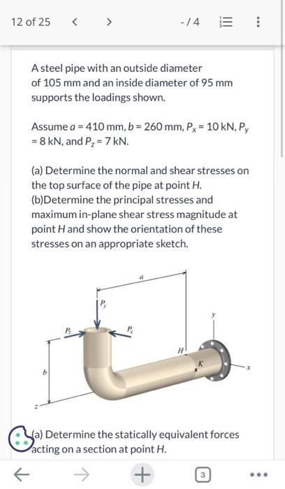 Solved A steel pipe with an outside diameter of 105 mm and | Chegg.com