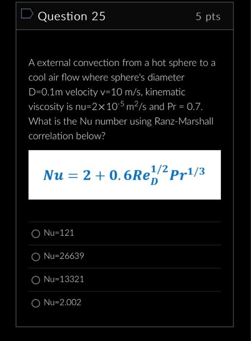 Solved A external convection from a hot sphere to a cool air | Chegg.com