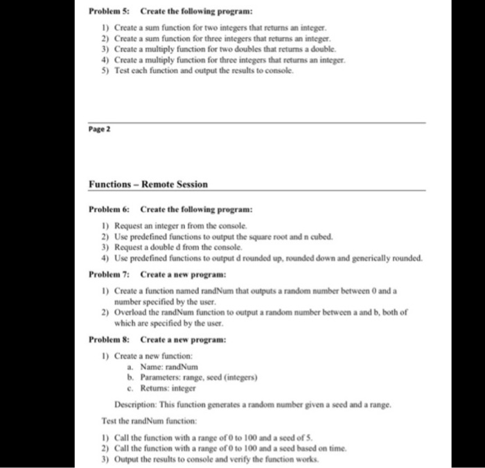 Solved Problem 5: Create the following program: 1) Create a | Chegg.com