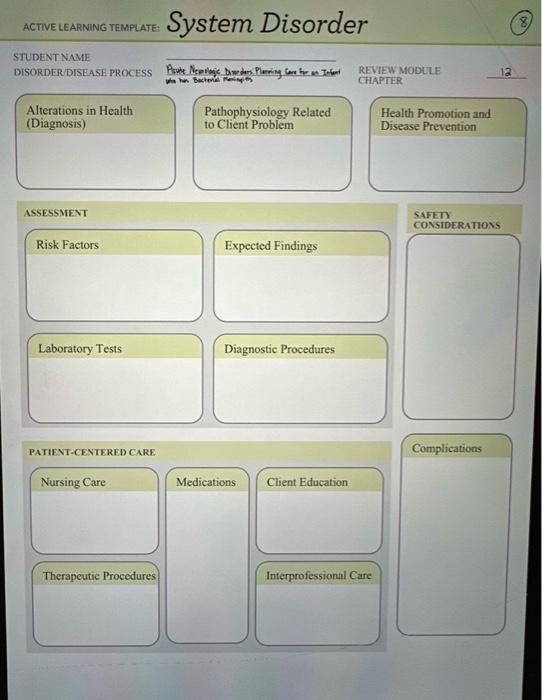 Solved Active Learning Template: System Disorder STUDENT | Chegg.com