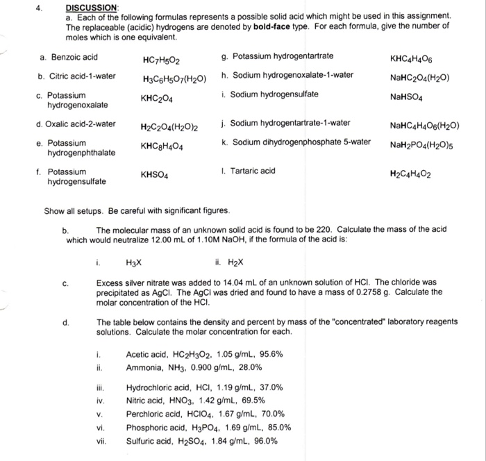 Solved DISCUSSION a. Each of the following formulas | Chegg.com