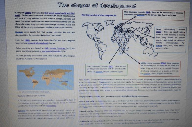 The stages of development Most developed countries - | Chegg.com
