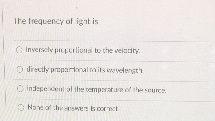 intensity of light is directly proportional to wavelength