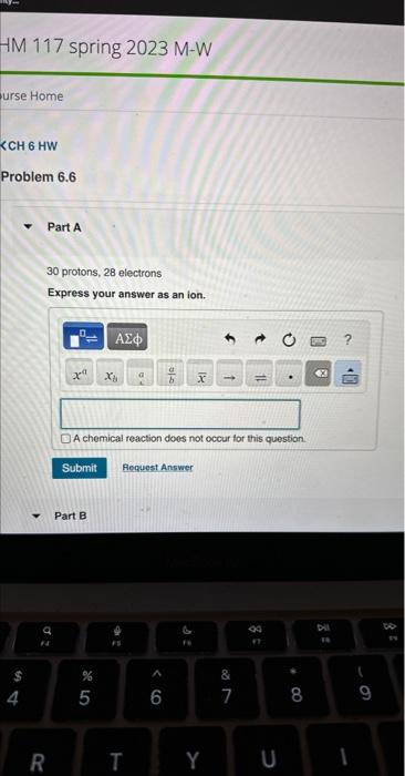 Solved 30 protons, 28 electrons Express your answer as an | Chegg.com