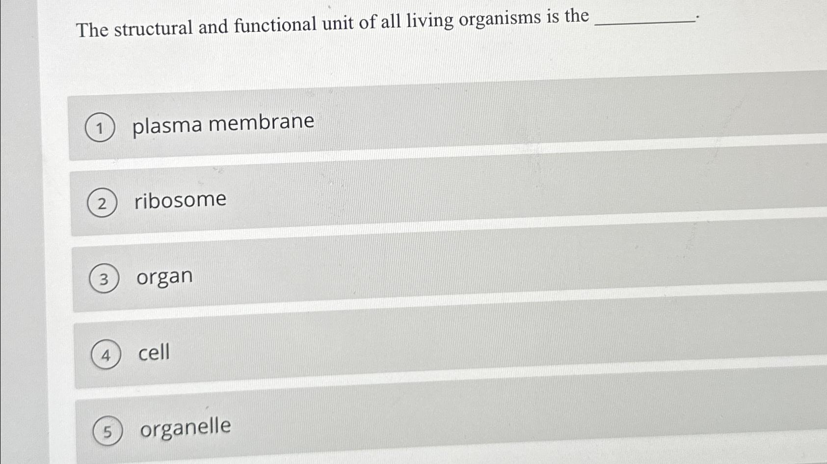 Solved The structural and functional unit of all living | Chegg.com