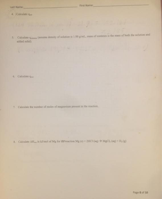 4. Calculate qcal.5. Calculate qcontents (assume