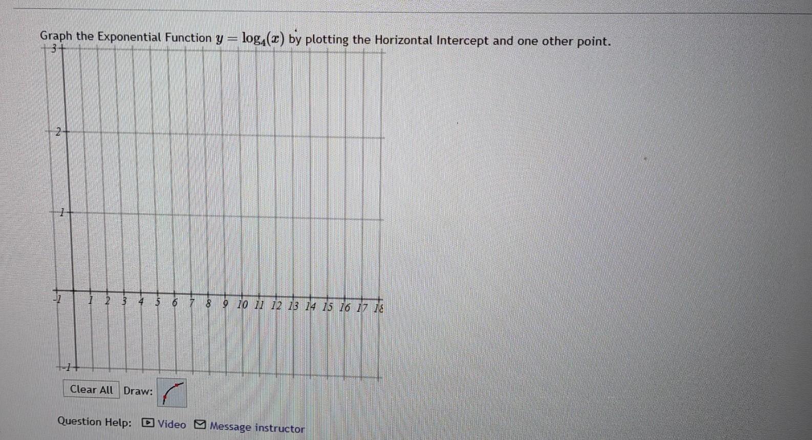 Solved Graph the Exponential Function y=log4(x) bv plotting | Chegg.com