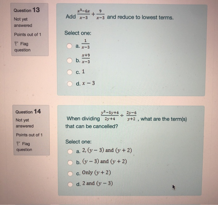 Solved Question 13 X 6x Add X 3 9 X 3 And Reduce To Low Chegg Com