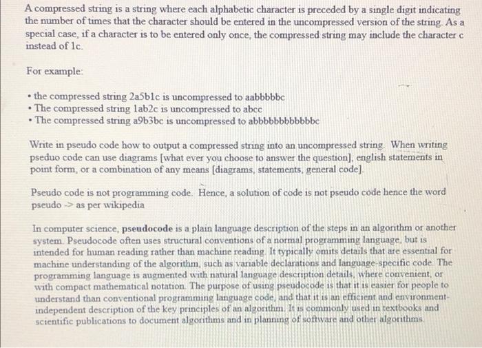 solved-a-compressed-string-is-a-string-where-each-alphabetic-chegg