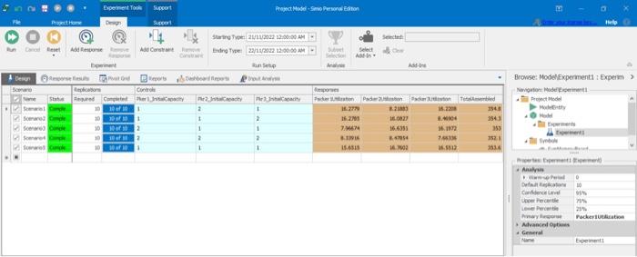 Solved could i please have the Simio model screenshot for my | Chegg.com