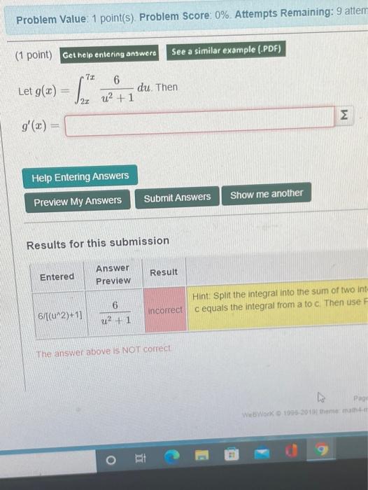 Solved Problem Value: 1 point(s). Problem Score: 0%. | Chegg.com