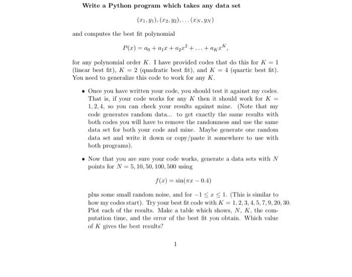 Solved Please use python and show codes. The second and | Chegg.com