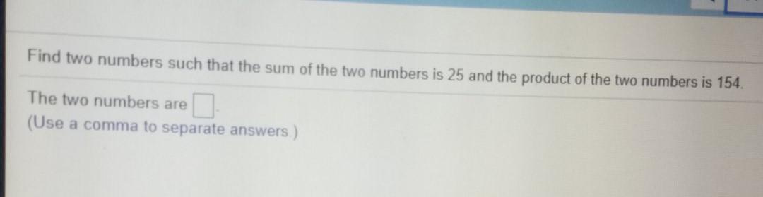 Solved Find two numbers such that the sum of the two numbers | Chegg.com
