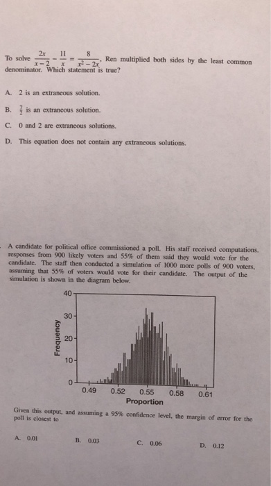 Solved 2x 11 8 To solve Ren multiplied both sides by the | Chegg.com
