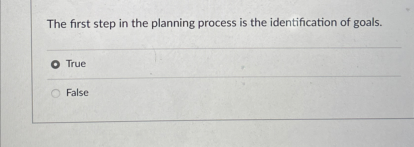 Solved The first step in the planning process is the | Chegg.com