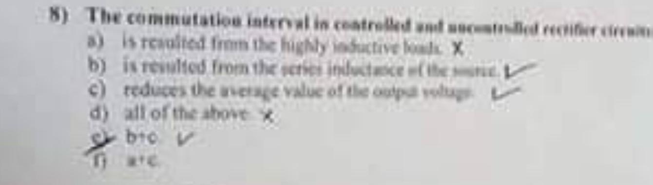 Solved 8) The commutation interval in controlled and | Chegg.com