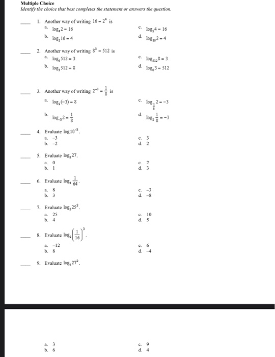 Solved Multiple Choice Identify the choice that best | Chegg.com