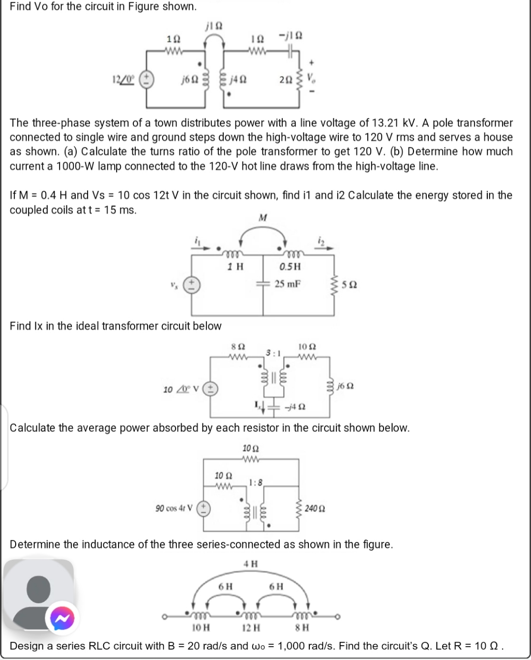 Find Vo For The Circuit In Figure Shown The Chegg Com