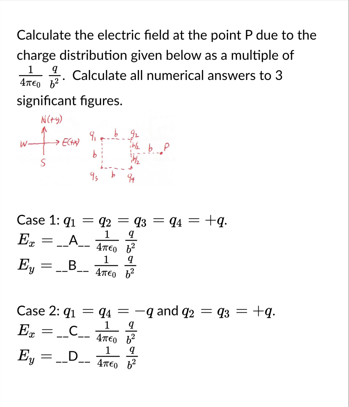 Solved Calculate the electric field at the point P ﻿due to | Chegg.com