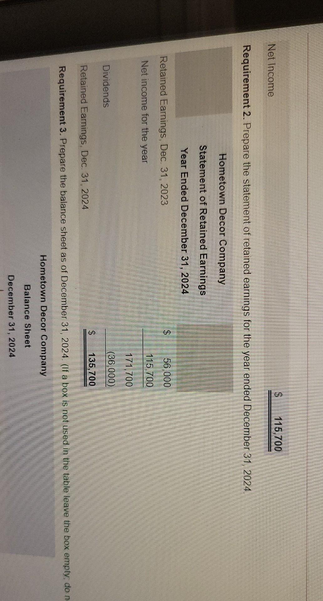 Solved Presented here are the accounts of Hometown Decor