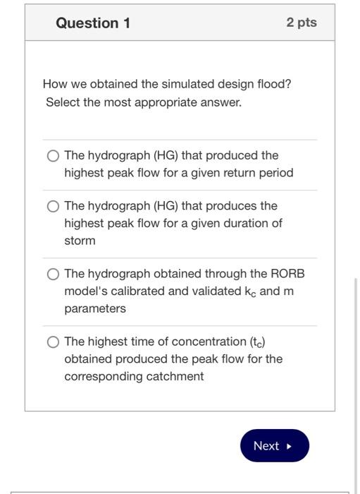Solved Question 1 2 pts How we obtained the simulated design | Chegg.com