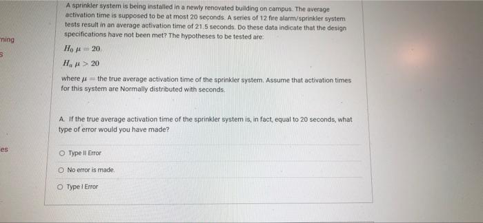 Solved ning A sprinkler system is being installed in a newly | Chegg.com