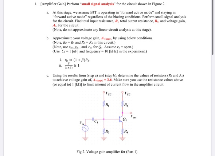 Solved 1. [Amplifier Gain) Perform 